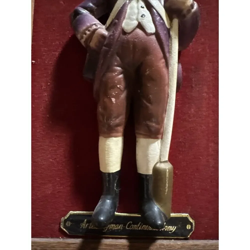 VTG Revolutionary War Soldier Minute Men Wall Plaque Wood Frame